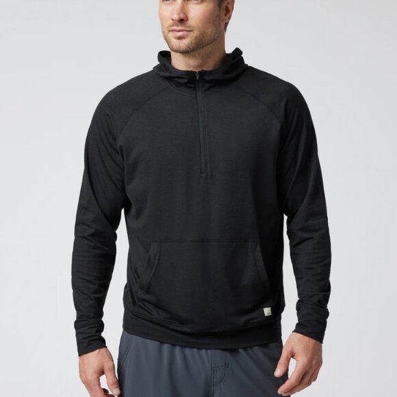 Vuori Other - Vuori Men's Ponto Performance Halfzip Hoodie, Black Heather, Size XXL, EUC